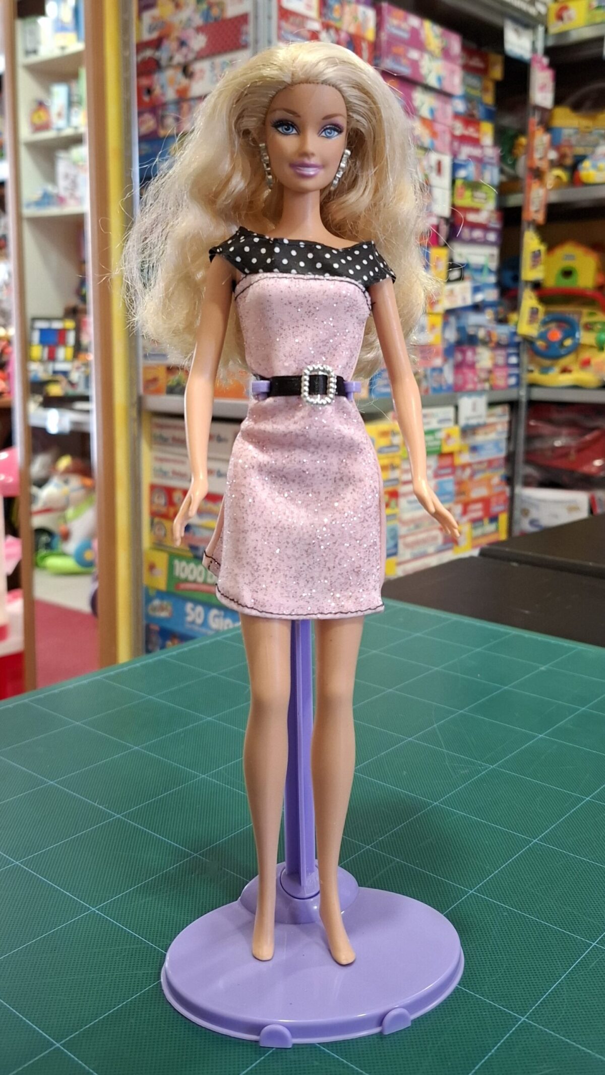 BARBIE (vestito rosa e nero a pois) - immagine 1