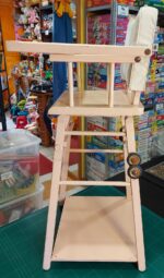 SEGGIOLONE IN LEGNO PER BAMBOLE - ROSA CHIARO - immagine 2